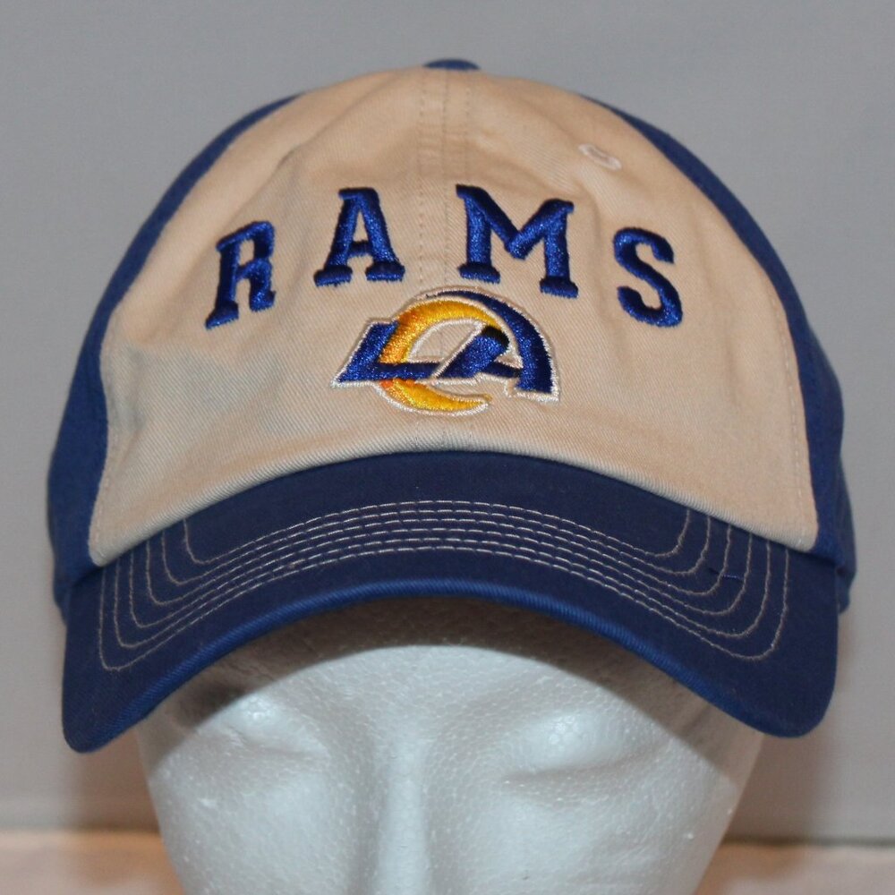 Los Angeles Rams baseball hat cap NFL Team Apparel LA logo blue & beige
